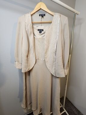 Dana Kay Tan Embellished Dress & Jacket Set